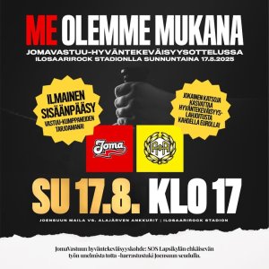 O.K. Auto on mukana mahdollistamassa kauden 2025 JomaVastuu-hyväntekeväisyysottelua Ilosaarirock Stadionilla sunnuntaina 17