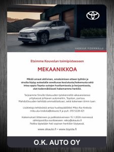 Mekaanikko! Tule töihin meille Kouvolan O.K