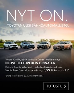 NYT Toyota sähköauto uutuudet loistavin kampanjoin!