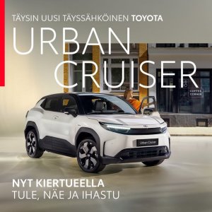 Täysin uusi täyssähköinen Toyota Urban Cruiser nähtävillä Jyväskylän O.K